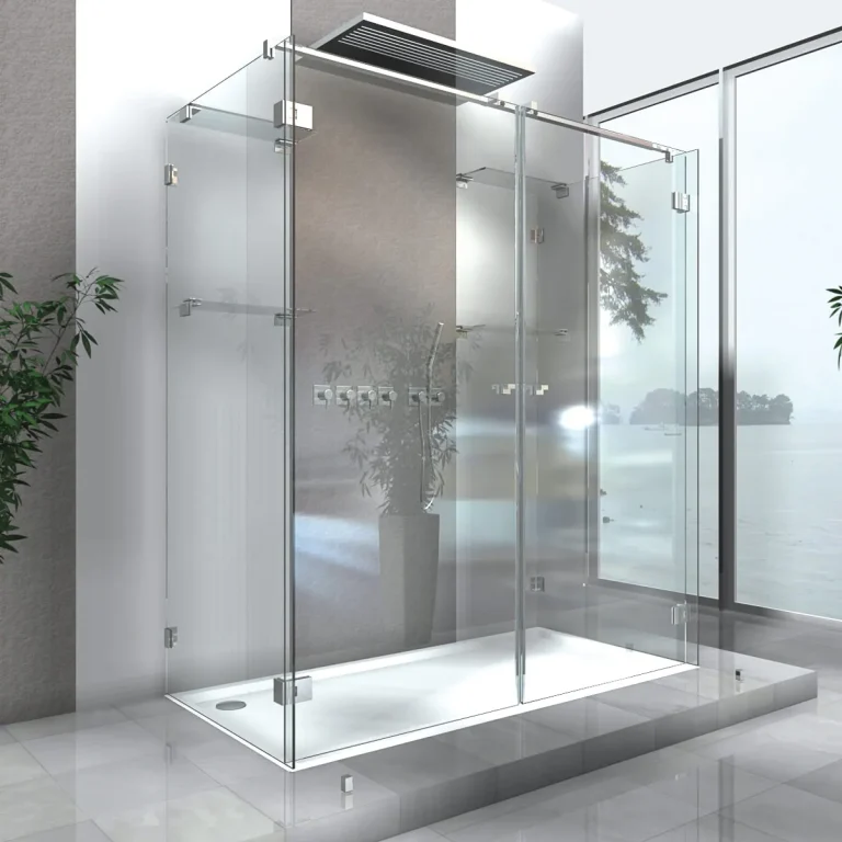 Ganzglasdusche mit Regendusche
